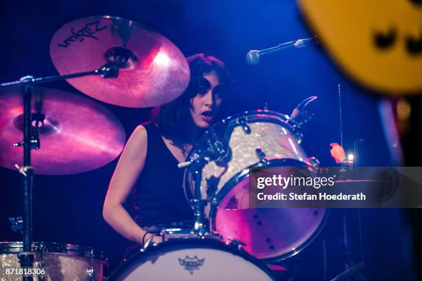 Daisy Durham of Kitty Daisy And Lewis performs live on stage during a concert at Columbiahalle on November 8, 2017 in Berlin, Germany.