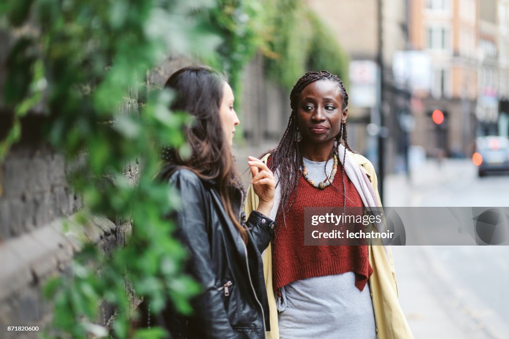 Portrait of women walking in Shoreditch, London
