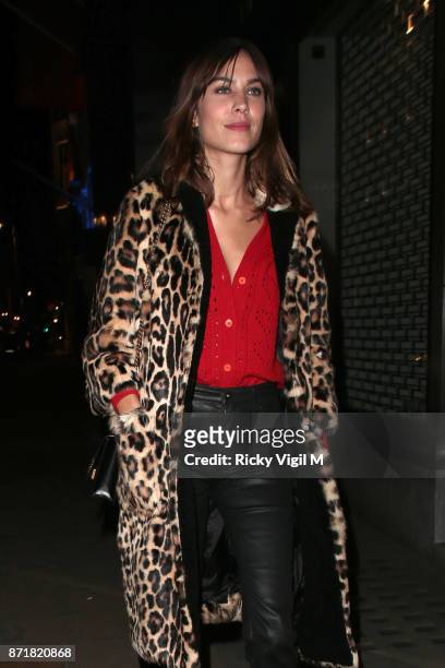 Alexa Chung seen attending Jimmy Choo x Annabel's - private party held at Jimmy Choo Bond Street on November 8, 2017 in London, England.