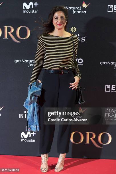 Nuria Roca attends 'Oro' premiere at the Callao cinema on November 8, 2017 in Madrid, Spain.