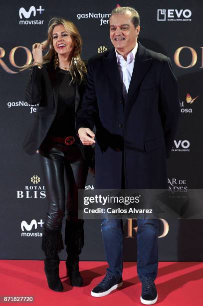 Ramon Garcia and Patricia Cerezo attend 'Oro' premiere at the Callao cinema on November 8, 2017 in Madrid, Spain.