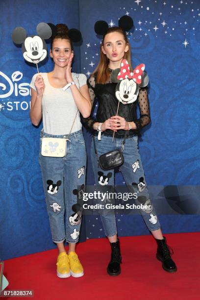 Model Betty Taube-Guenter and Anne Wilken during the Disney Store VIP opening on November 8, 2017 in Munich, Germany.