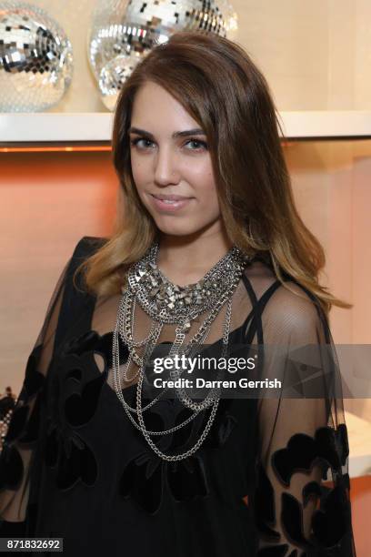 Amber Le Bon attends Jimmy Choo X Annabel's party hosted by Pierre Denis, CEO and Derek Blasberg at 27 New Bond Street on November 8, 2017 in London,...