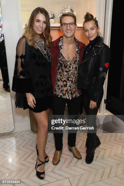 Emma Louise Connolly, Oliver Proudlock and Amber Le Bon attend Jimmy Choo X Annabel's party hosted by Pierre Denis, CEO and Derek Blasberg at 27 New...