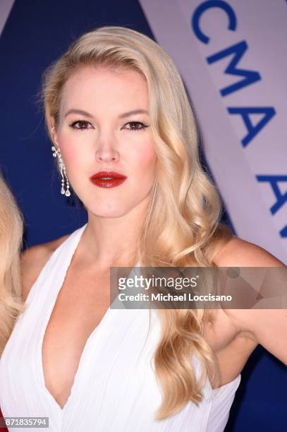 Singer Ashley Campbell attends the 51st annual CMA Awards at the Bridgestone Arena on November 8, 2017 in Nashville, Tennessee.