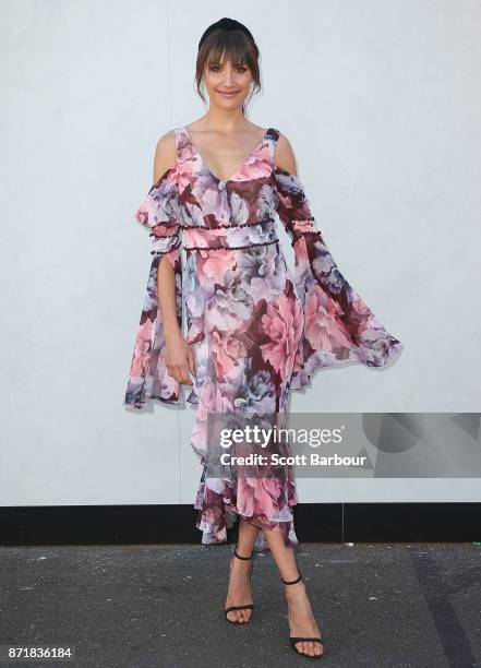 Rachael Finch attends on Oaks Day at Flemington Racecourse on November 9, 2017 in Melbourne, Australia.