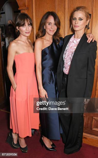 Sheherazade Goldsmith, Alison Loehnis, President, NET-A-PORTER & MR PORTER, and Laura Bailey attend a private dinner hosted by NET-A-PORTER and...