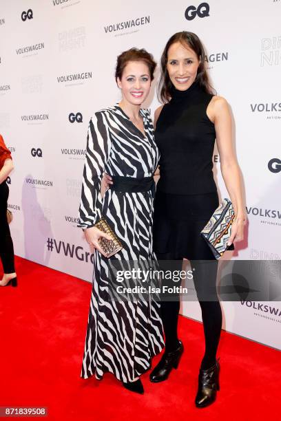 Annika de Buhr and Friederike Dirscherl attend the Volkswagen Dinner Night prior to the GQ Men of the Year Award 2017 on November 8, 2017 in Berlin,...