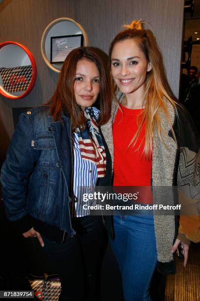 Severine Ferrer and Joy Esther attend Reem Kherici signs her book "Diva" at the Barbara Rihl Boutique on November 8, 2017 in Paris, France.