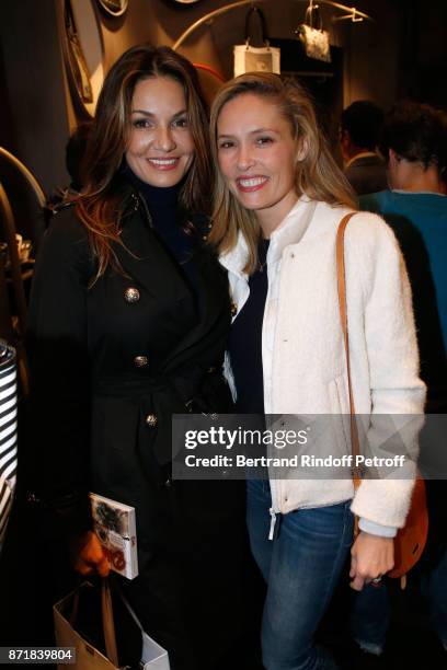 Nadia Fares and Lilou Fogli attend Reem Kherici signs her book "Diva" at the Barbara Rihl Boutique on November 8, 2017 in Paris, France.