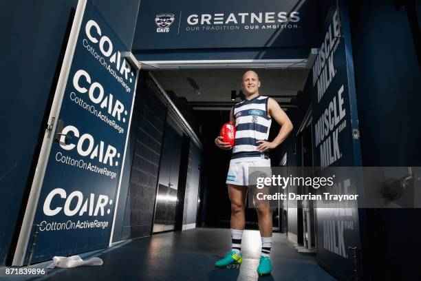 Gary Ablett poses for a photo a Geelong Cats AFL media opportunity at GMBHA Stadium on November 9, 2017 in Geelong, Australia.