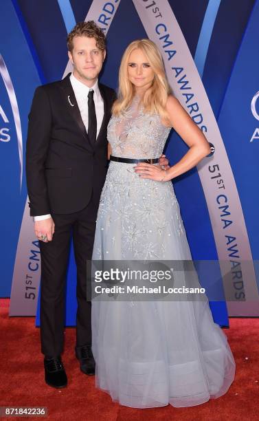 Singer-songwriters Anderson East and Miranda Lambert attend the 51st annual CMA Awards at the Bridgestone Arena on November 8, 2017 in Nashville,...