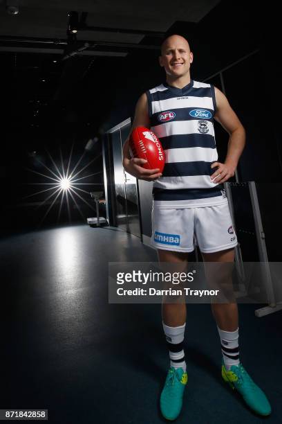 Gary Ablett poses for a photo a Geelong Cats AFL media opportunity at GMBHA Stadium on November 9, 2017 in Geelong, Australia.