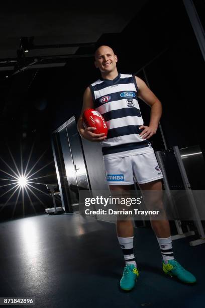 Gary Ablett poses for a photo a Geelong Cats AFL media opportunity at GMBHA Stadium on November 9, 2017 in Geelong, Australia.