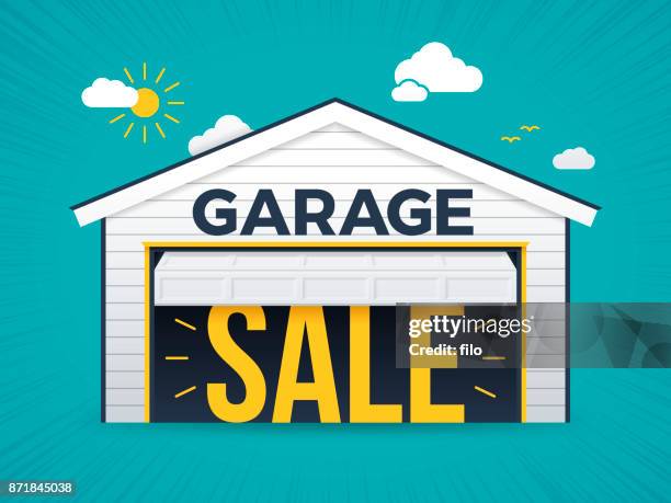 schmutzige garage - urban sprawl stock-grafiken, -clipart, -cartoons und -symbole