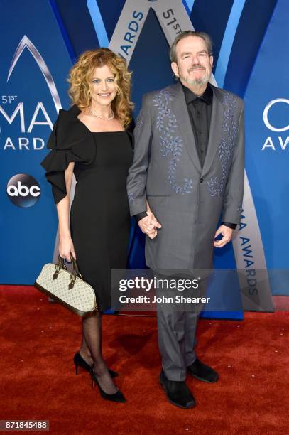 Singer-songwriter Jimmy Webb and Laura Savini attend the 51st annual CMA Awards at the Bridgestone Arena on November 8, 2017 in Nashville, Tennessee.