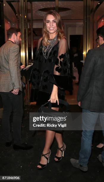 Amber Le Bon seen attending Jimmy Choo x Annabel's - private party held at Jimmy Choo Bond Street on November 8, 2017 in London, England.