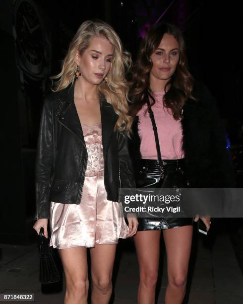 Lottie Moss and Emily Blackwell seen attending Jimmy Choo x Annabel's - private party held at Jimmy Choo Bond Street on November 8, 2017 in London,...