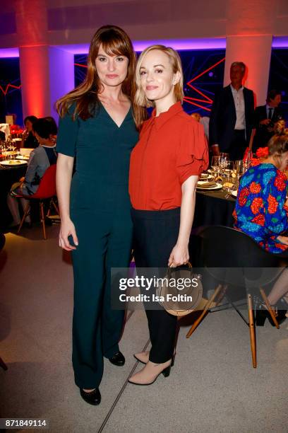Ina Paule Klink and Friederike Kempter attend the Volkswagen Dinner Night prior to the GQ Men of the Year Award 2017 on November 8, 2017 in Berlin,...