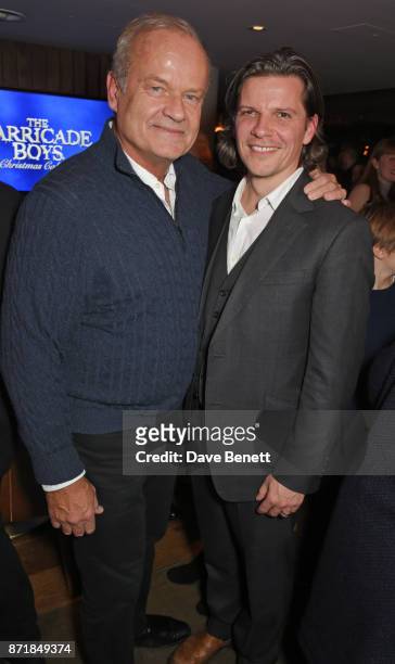 Cast member Kelsey Grammer and director Nigel Harman attend the press night after party for "Big Fish: The Musical" at The Other Palace on November...