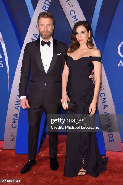 Singer-songwriter Dierks Bentley and Cassidy Black attends the 51st annual CMA Awards at the Bridgestone Arena on November 8, 2017 in Nashville,...