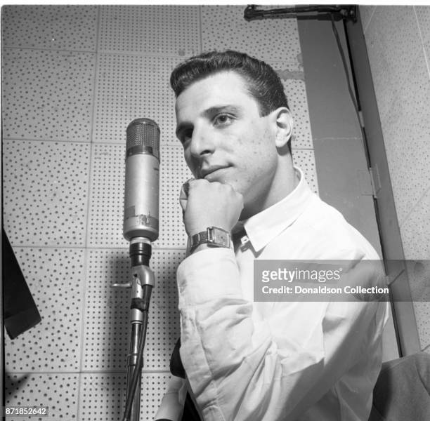 Musician Barry Mann recording at RCA on September 1, 1961 in New York.