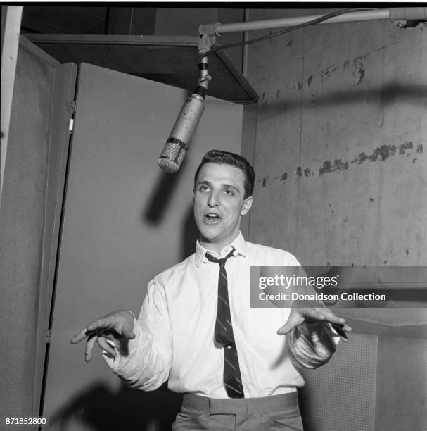 Musician Barry Mann recording at RCA on September 1, 1961 in New York.