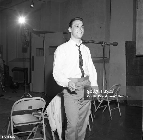 Musician Barry Mann recording at RCA on September 1, 1961 in New York.