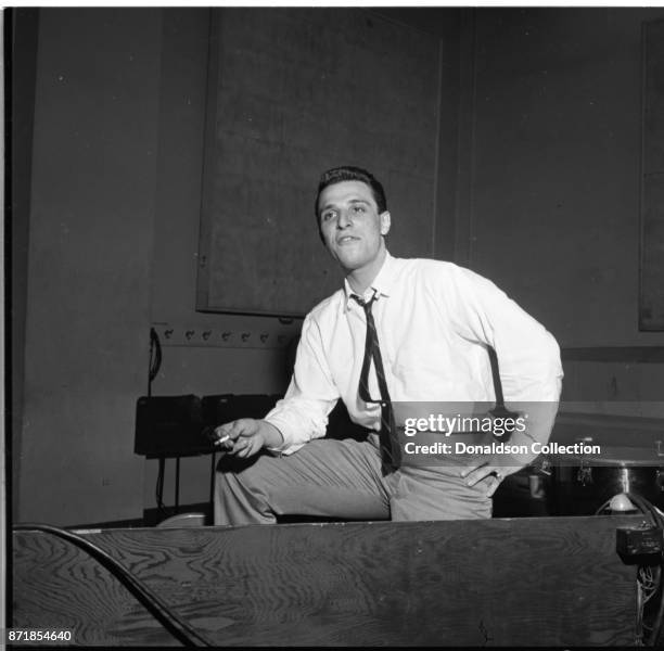 Musician Barry Mann recording at RCA on September 1, 1961 in New York.