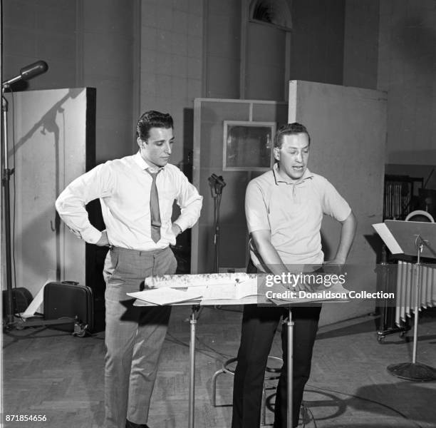 Musicians and producers at a Barry Mann and Alan Lorber recording session at RCA on September 1, 1961 in New York.