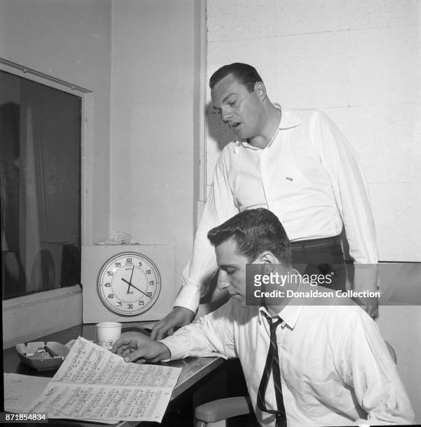 Musicians and producers at a Barry Mann recording session at RCA on September 1, 1961 in New York.