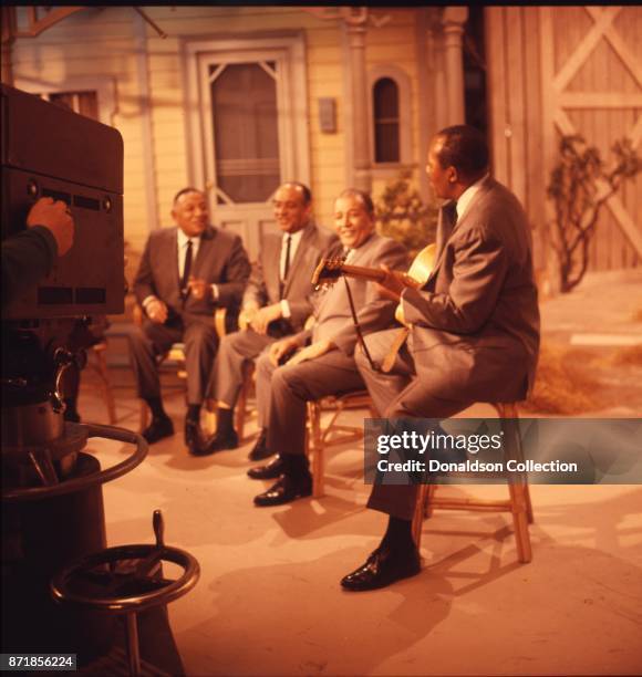 The vocal group "The Mills Brothers" perform on the Jimmy Dean TV show in 1965 in New York.