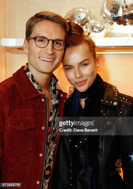 Oliver Proudlock and Emma Louise Connolly attend the Jimmy Choo x Annabel's party on November 8, 2017 in London, England.