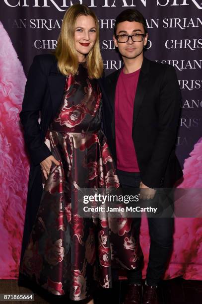 Drew Barrymore and Christian Siriano celebrate the release of his book "Dresses To Dream About" at the Rizzoli Flagship Store on November 8, 2017 in...