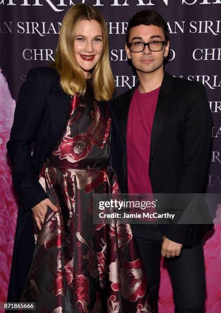 Drew Barrymore and Christian Siriano celebrate the release of his book "Dresses To Dream About" at the Rizzoli Flagship Store on November 8, 2017 in...