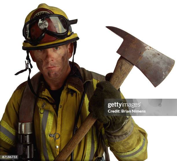 fireman (clipping paths included) - fireproofing stock pictures, royalty-free photos & images