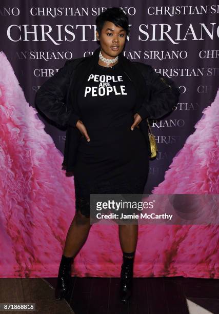 Precious Lee attends Christian Siriano celebrates the release of his book "Dresses To Dream About" at the Rizzoli Flagship Store on November 8, 2017...