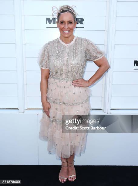 Fifi Box poses at the Myer Marquee on Oaks Day at Flemington Racecourse on November 9, 2017 in Melbourne, Australia.