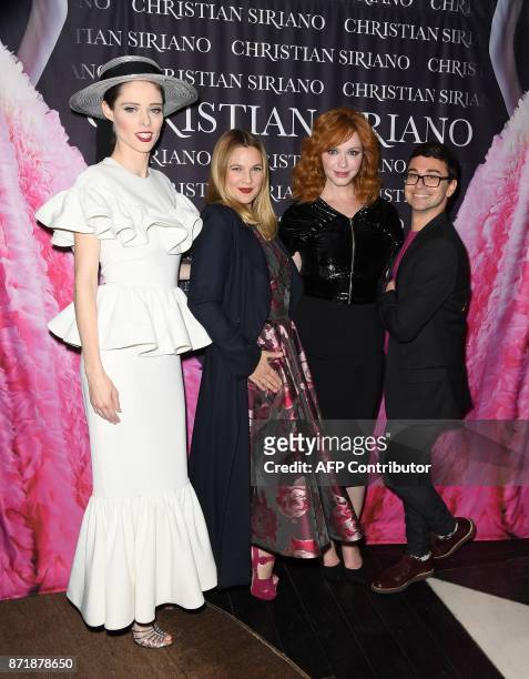 Coco Rocha, Drew Barrymore, Christina Hendricks, and Christian Siriano attend the release celebration of his book 'Dresses To Dream About' at the...