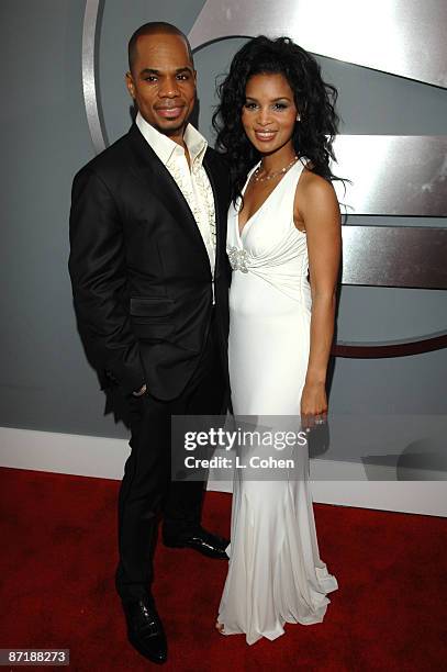 Kirk Franklin, nominee Best Contemporary R&B Gospel Album for "Hero" and Best Gospel Song for "Imagine Me", and wife Tammy Franklin