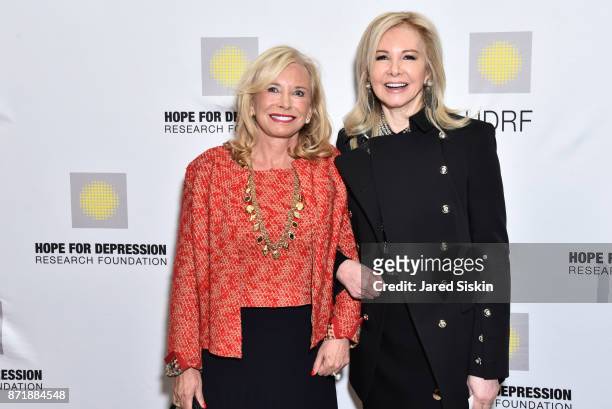 Sharon Bush and Hilary Geary Ross attend Hope for Depression Research Foundation's 11th Annual Luncheon Honoring Ashley Judd at The Plaza Hotel on...