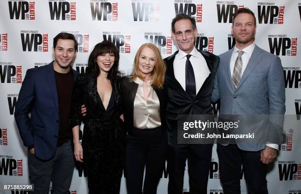 Cast Memebers Skylar Astin, Krysta Rodriguez, Marg Helgenberger, Damian Young and Jim Parrack attend "What We're Up Against" opening night at WP...