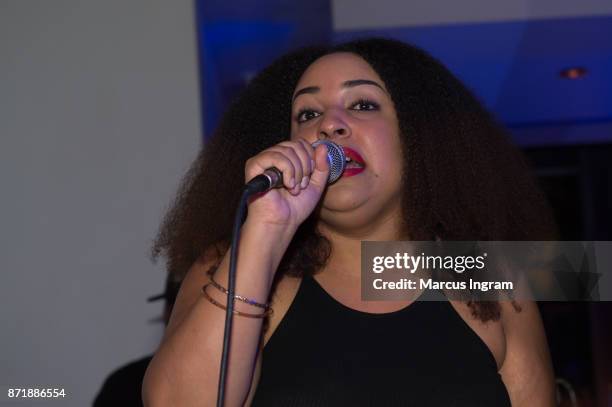 Singer-songwriter Chantae Cann performs onstage during the launch party "Beautifully Driven" sponsored by Harman Kardon and Kia Motors at Bravo Ocean...