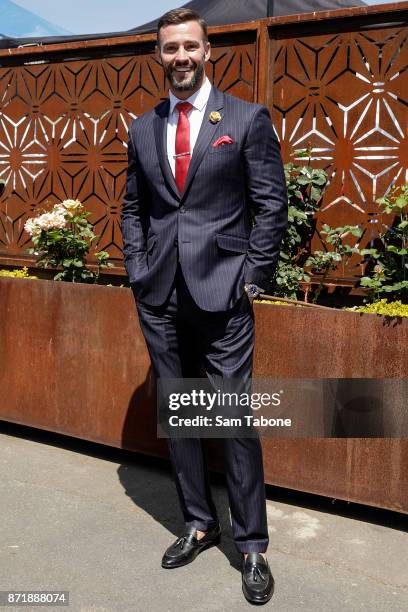 Kris Smith poses on Oaks Day at Flemington Racecourse on November 9, 2017 in Melbourne, Australia.