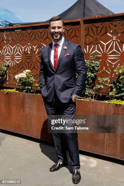 Kris Smith poses on Oaks Day at Flemington Racecourse on November 9, 2017 in Melbourne, Australia.