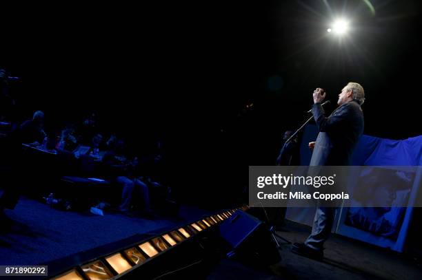 Singer-songwriter Jimmy Webb speaks in the press room the 51st annual CMA Awards at the Bridgestone Arena on November 8, 2017 in Nashville, Tennessee.