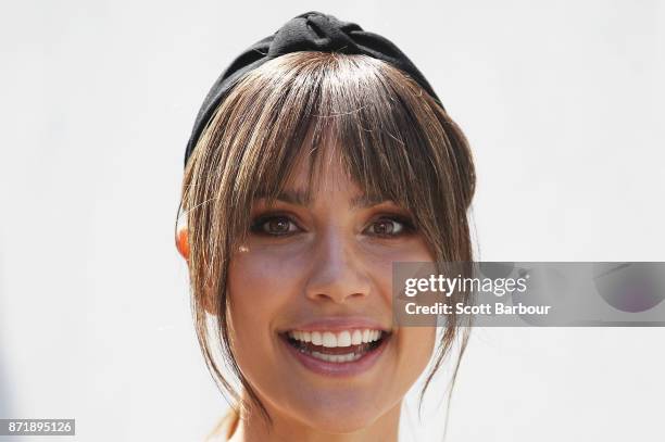 Rachael Finch attends the Myer Marquee on Oaks Day at Flemington Racecourse on November 9, 2017 in Melbourne, Australia.