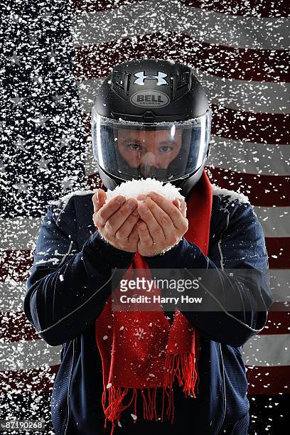 Bobsledder Steve Holcomb poses for a portrait during the NBC/USOC Promotional Photo Shoot on May 13, 2009 at Smashbox Studios in Los Angeles,...