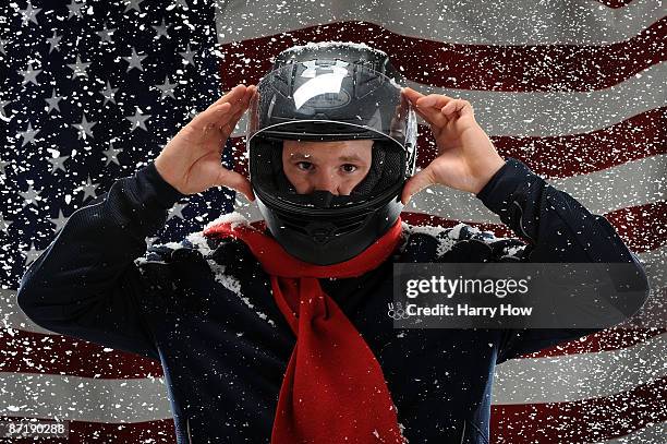 Bobsledder Steve Holcomb poses for a portrait during the NBC/USOC Promotional Photo Shoot on May 13, 2009 at Smashbox Studios in Los Angeles,...