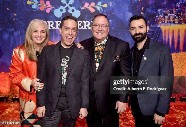 Producer Darla K. Anderson, Director Lee Unkrich, Executive Producer John Lasseter, and Co-director/Screenwriter Adrian Molina at the U.S. Premiere...